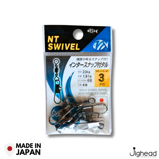 NT Brass Barrel Swivel with Interlock Snaps | Size: 1-2/0