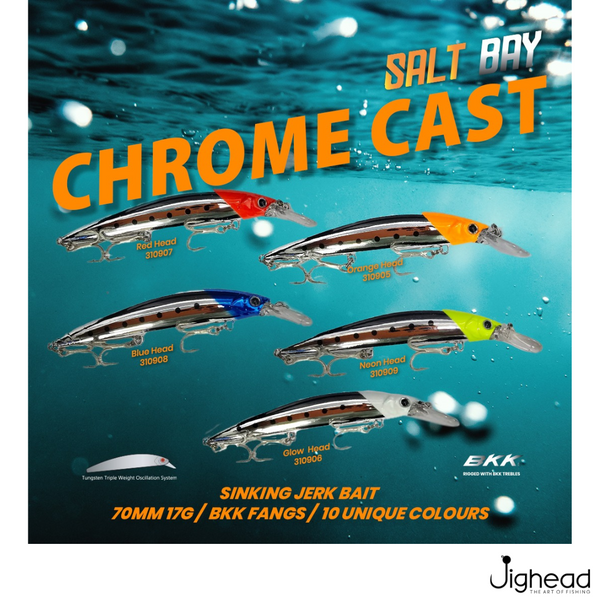 Salt Bay Chrome Cast Sinking Jerk Bait | 70mm | 17g