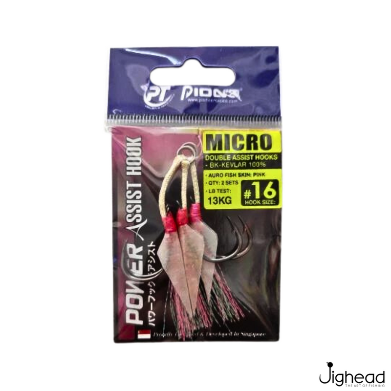 Pioneer Micro Double Assist Hook W/Auro | Size: 10-16
