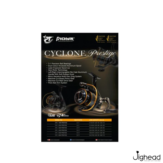 Pioneer Cyclone 2000- 5000 Prestige XE Spinning Reel