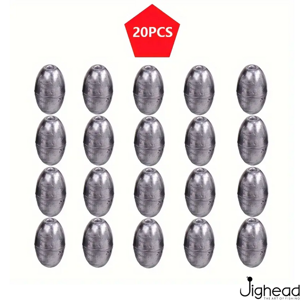 YUMEILI Olive-Shaped Hollow Sinker |20pcs| 6g-14g