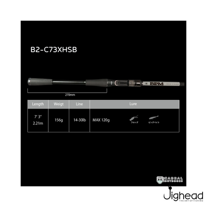 Jackall BPM 2pcs 7-7.3ft Casting Bass Rod