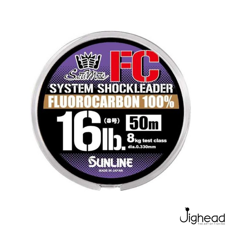 Sunline System Shock Fluorocarbon Leader Line |50M | 12lb-35lb