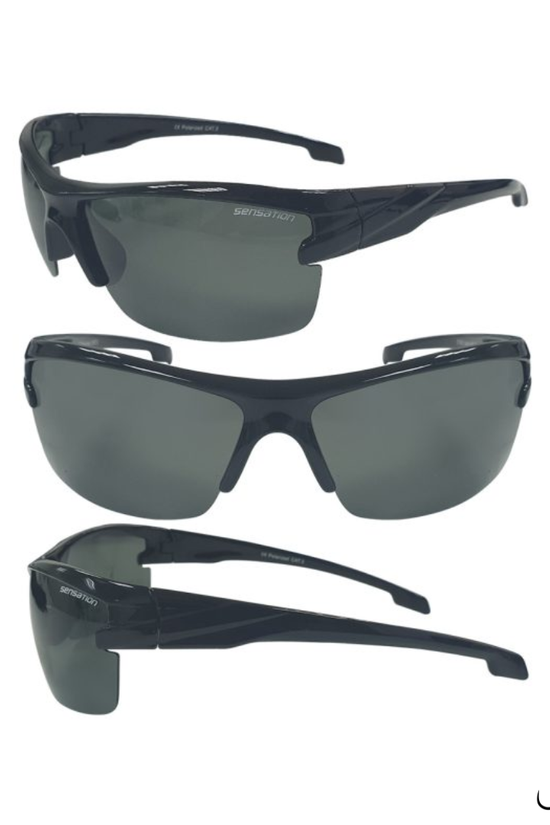 Sensation Slick Black Lens Polarized Sunglasses