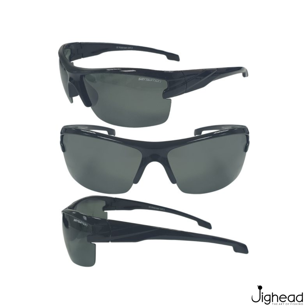 Sensation Slick Black Lens Polarized Sunglasses