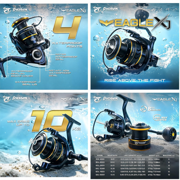 Pioneer Eagle XJ Spinning Reel | EGL3000 -EGL4000