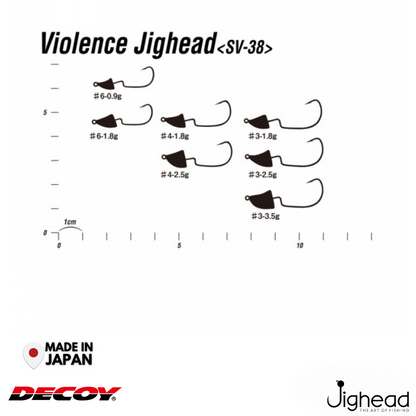 Decoy SV-38  Violence Jighead| #3-#6 | 1.8g-3.5g