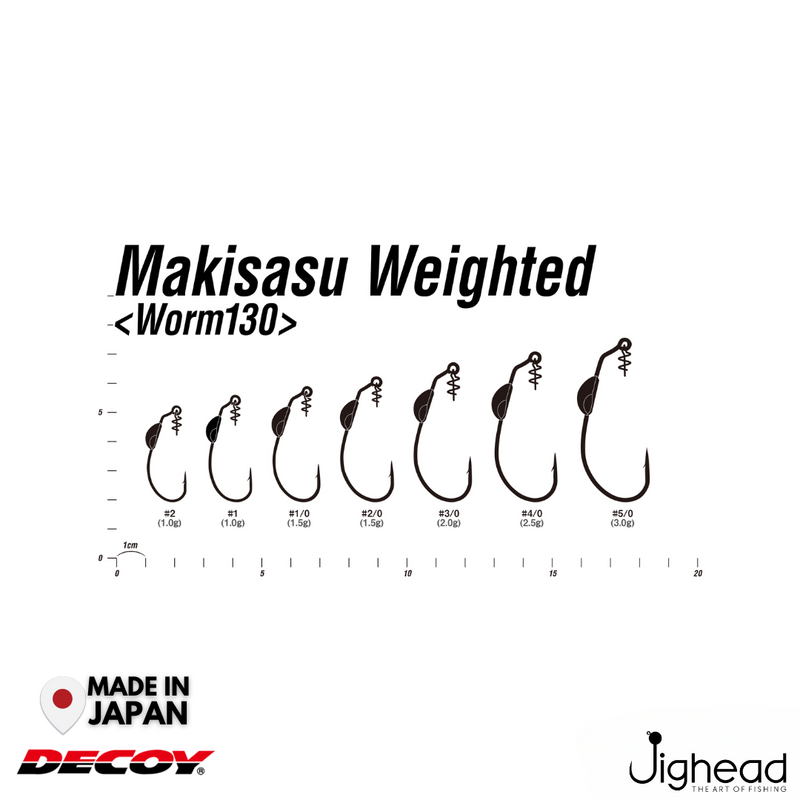 Decoy Worm-130 Makisasu Weighted Hook | #2-#5/0
