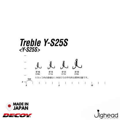 Decoy Y-S25S Treble Hook | #16-#10