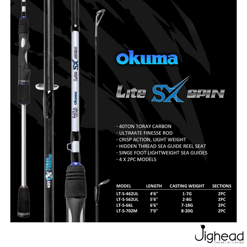 Okuma Lite SX 6.6ft-7ft Spinning Rod