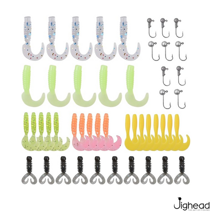Pioneer Ready To Fish Soft Bait Combo - Jigheads