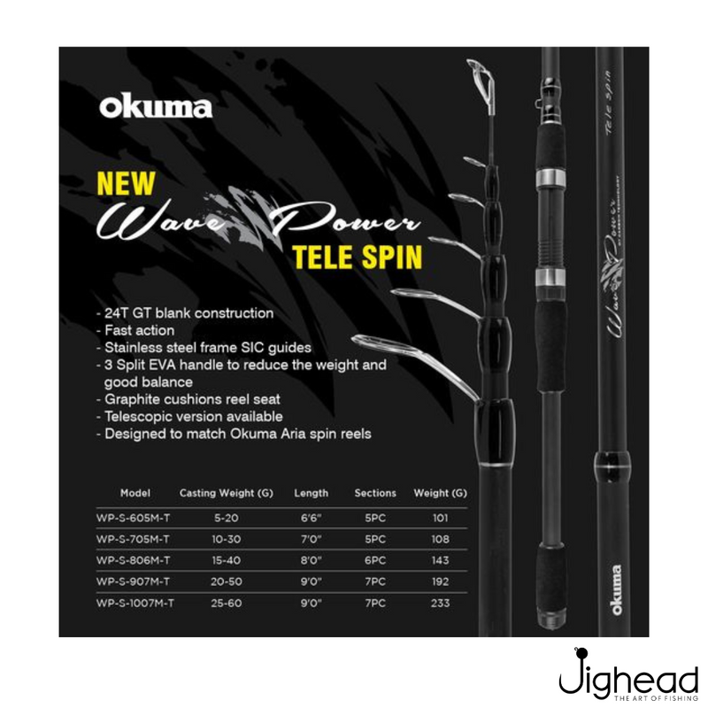 Okuma Wavepower Telescopic 9-12ft Rod