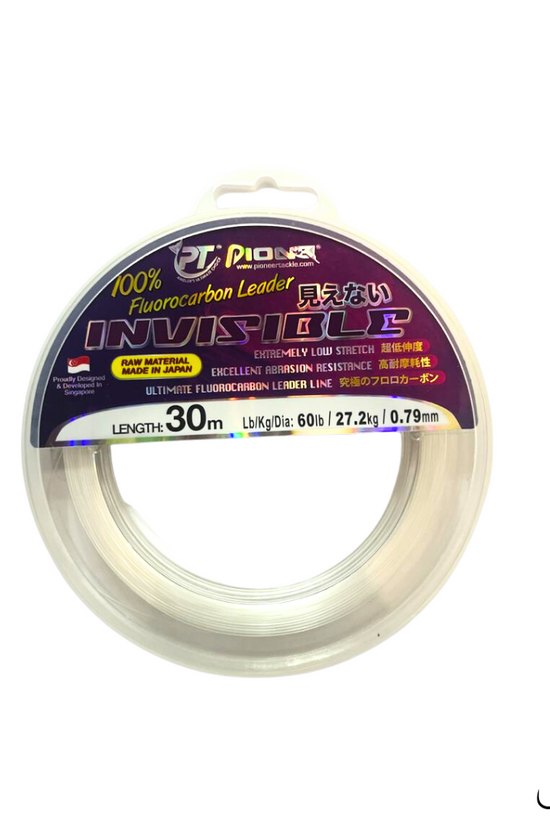 Pioneer Invisible Flurocarbon Leader 30M | 6lb-80lb