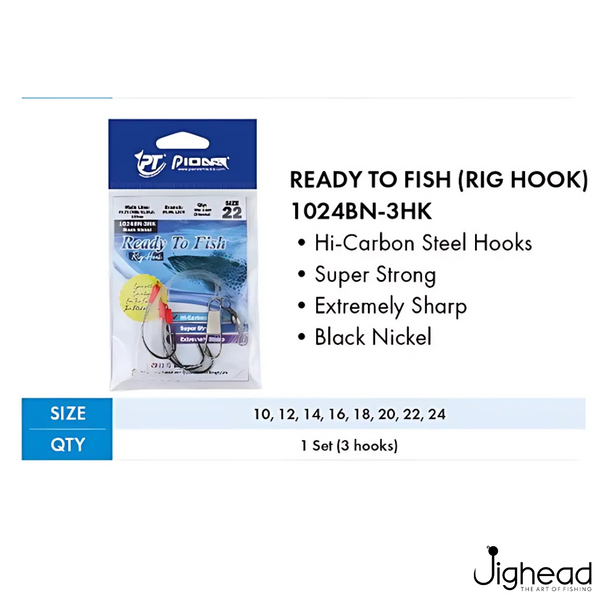 Pioneer Ready To Fish (Rig Hook) 1024BN-3HK | Size :10-24