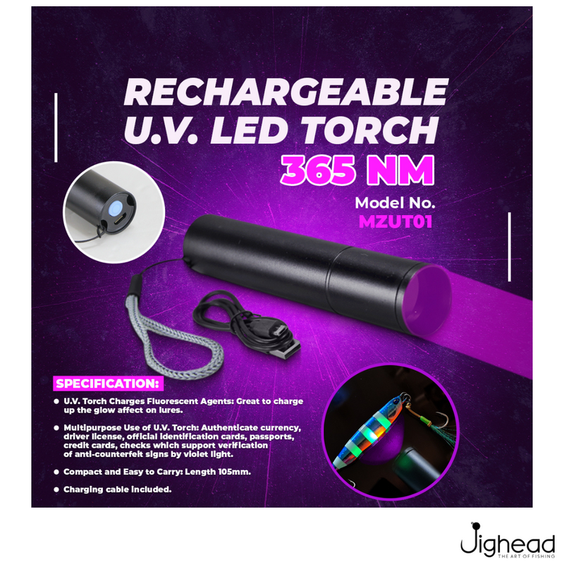 Mazuzee Rechargable U.V. LED Torch (365NM) - MZUT01