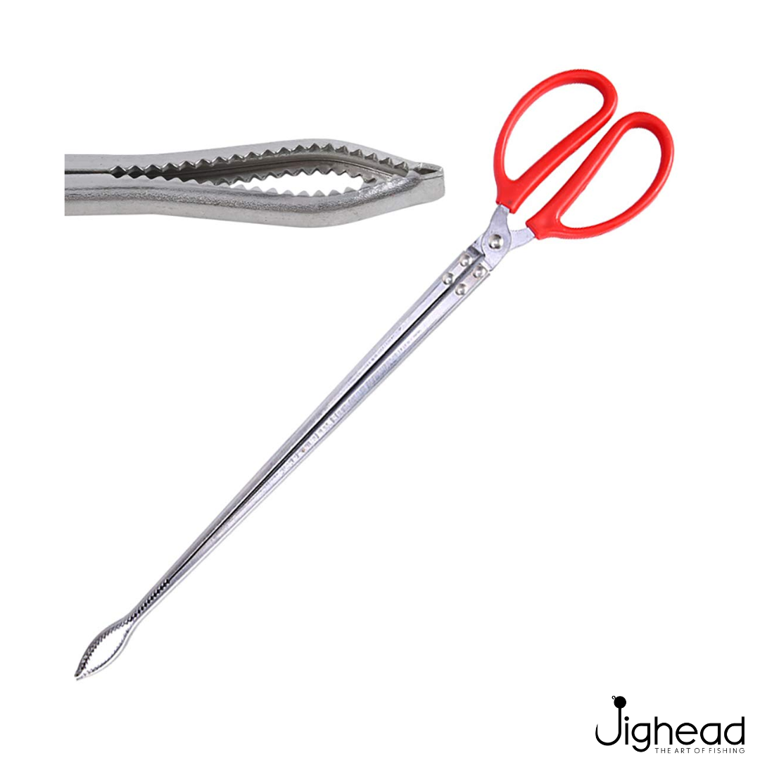 Multi-Function Crab Tongs 14.5 inch 37 cm Metal ABS Anti-Slip Grip Crab tongs closed, 37cm length, metal and ABS