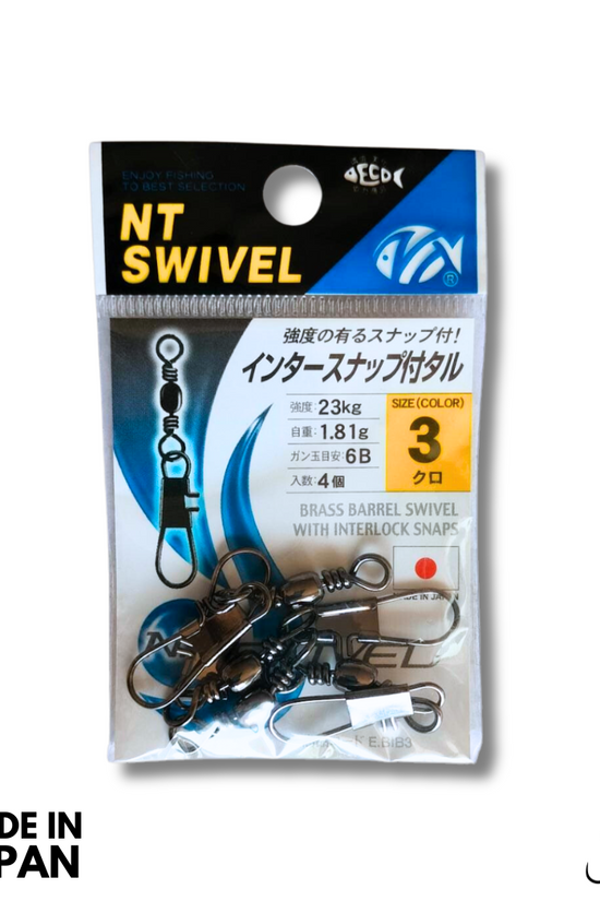 NT Brass Barrel Swivel with Interlock Snaps | Size: 1-2/0