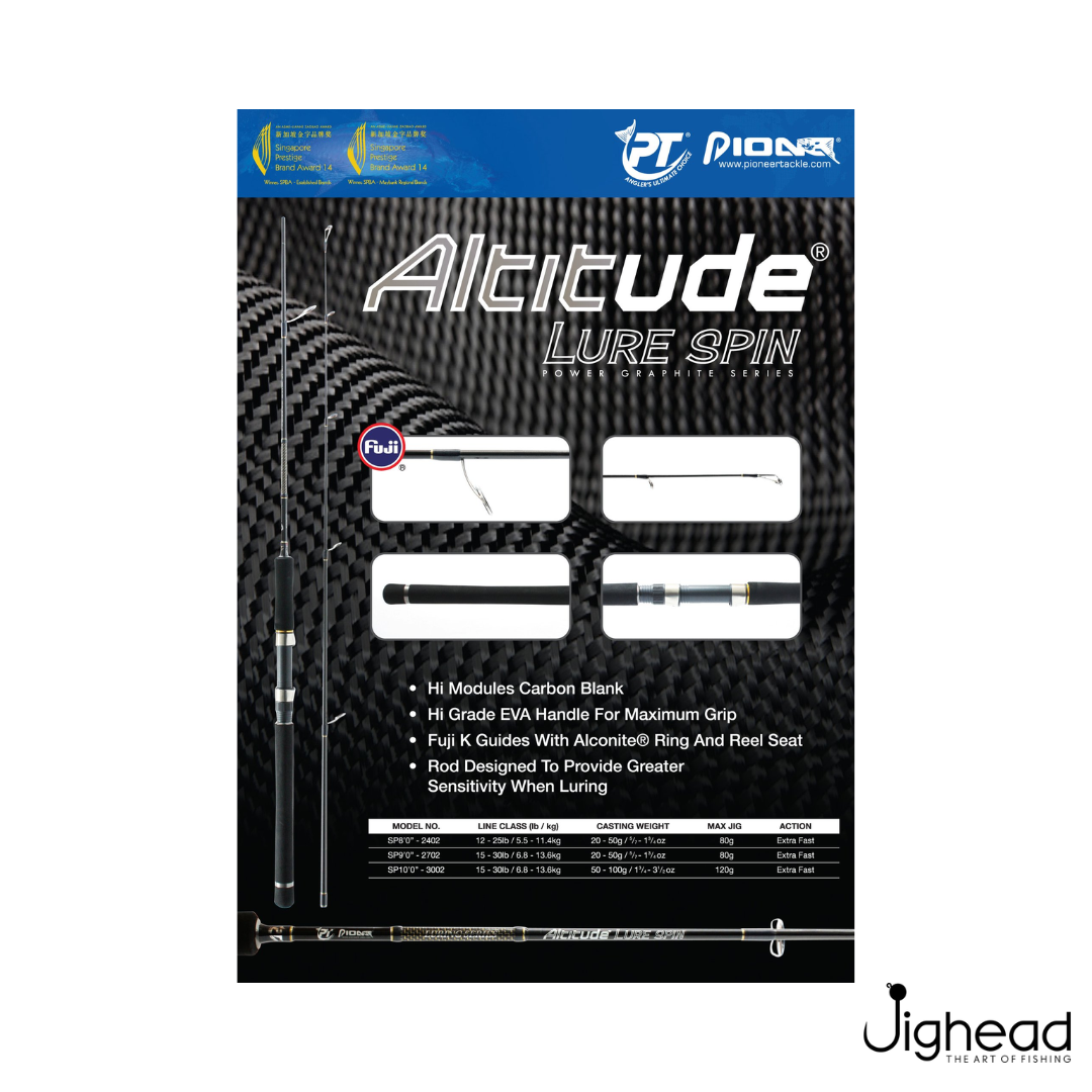 Pioneer Altitude Lure 8ft-9ft Spinning Rod