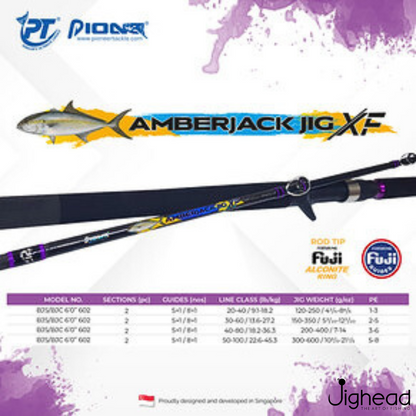 Pioneer Amberjack Jig XF Power Graphite Jigging 6ft Rod