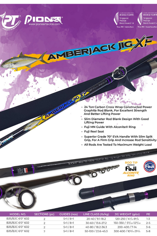 Pioneer Amberjack Jig XF Power Graphite Jigging 6ft Rod