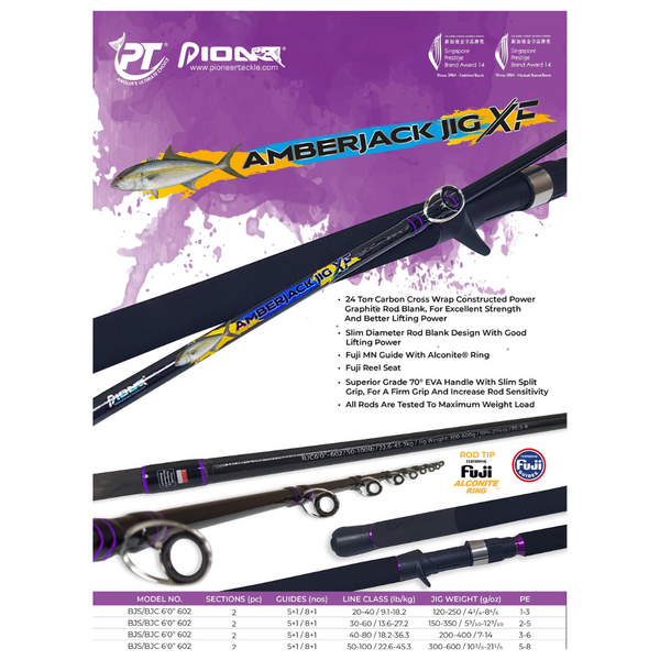 Pioneer Amberjack Jig XF Power Graphite Jigging 6ft Rod