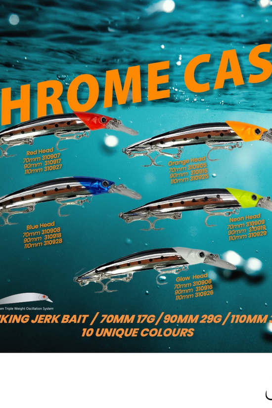 Salt Bay Chrome Cast Sinking Jerk Bait | 110mm | 37g