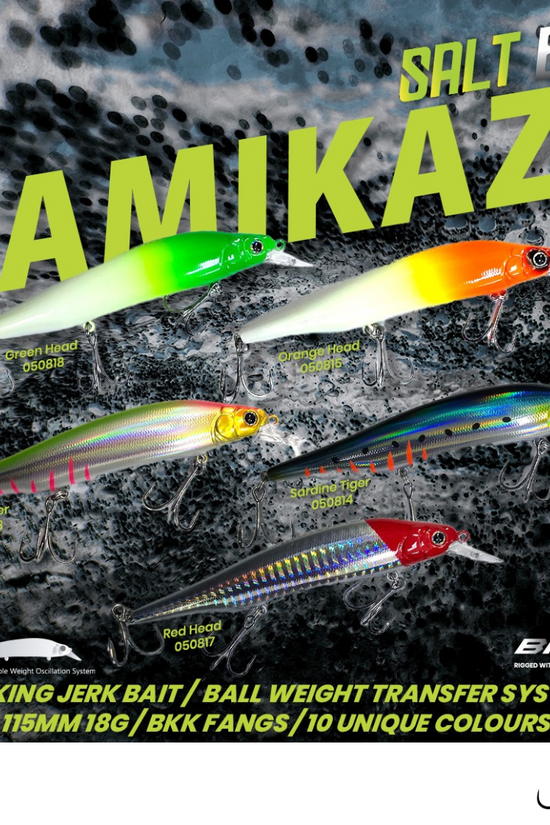 Salt Bay Kamikaze II Sinking Jerk Bait |115mm | 18g