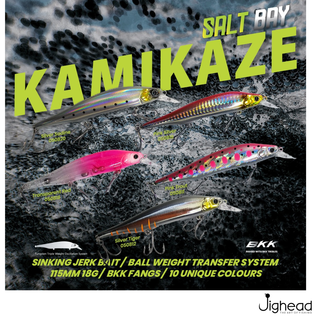 Salt Bay Kamikaze II Sinking Jerk Bait |115mm | 18g