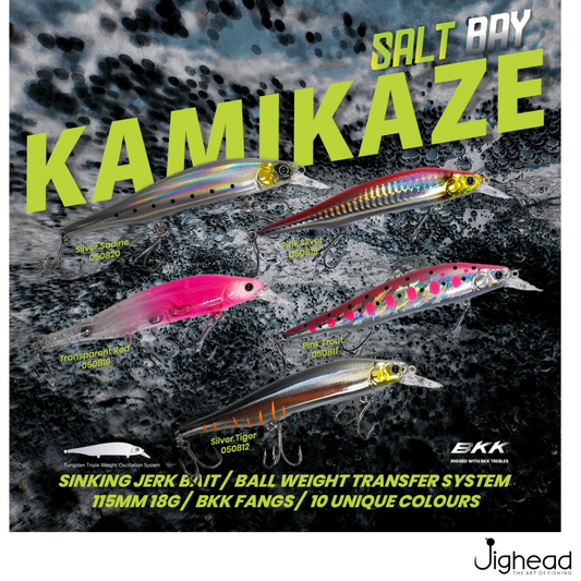 Salt Bay Kamikaze II Sinking Jerk Bait |115mm | 18g