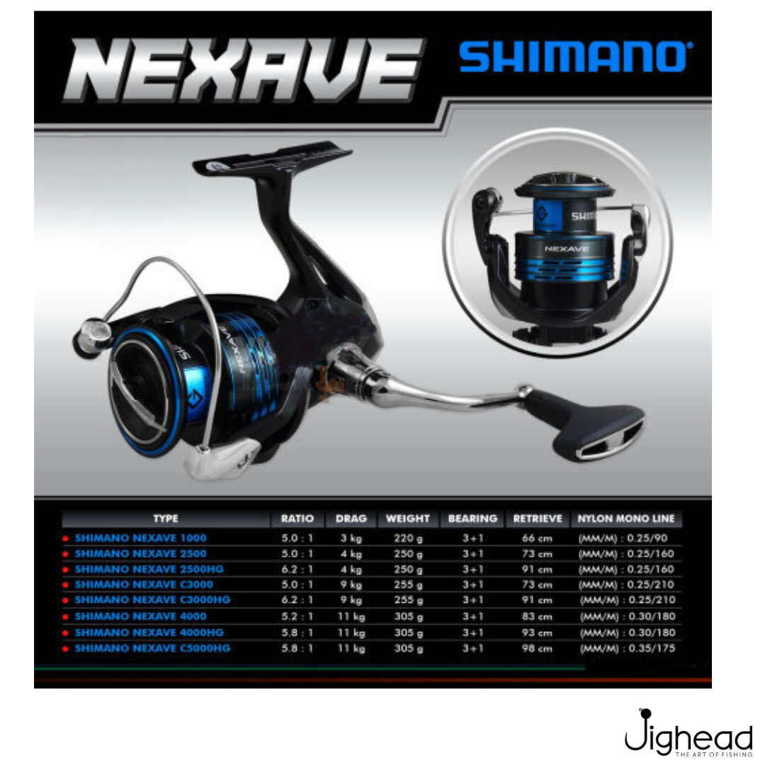 reel shimano nexave 1000 1000-C5000HG Spinning – Jighead the propulsion line management rod-holder Reel:SDS 7/8 Bonefish Ported / Bonefish Drag Knob / Platinum Handle Unusual big fish on