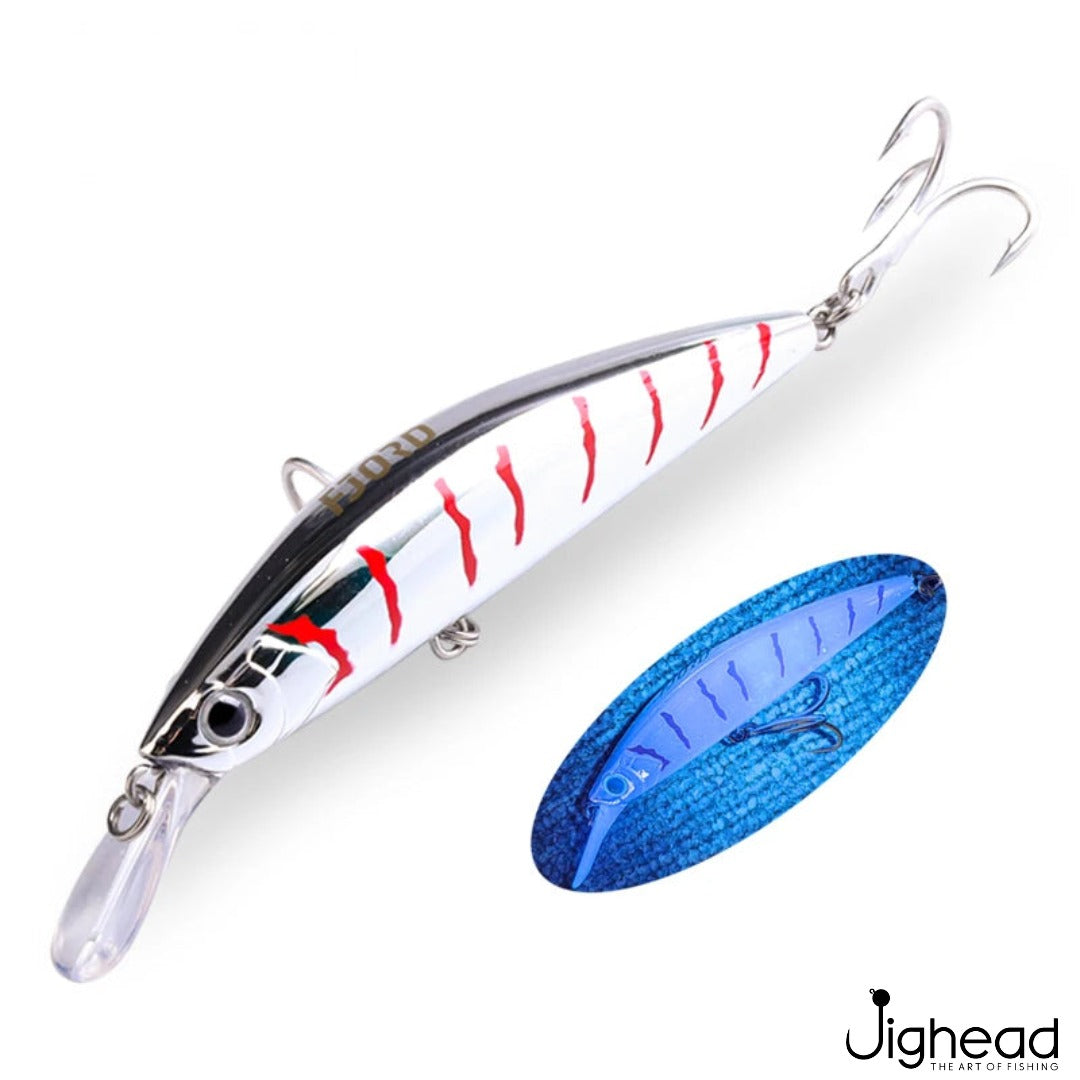 Fjord 90mm heavy minnow C11 - Black Back Red Stripe
