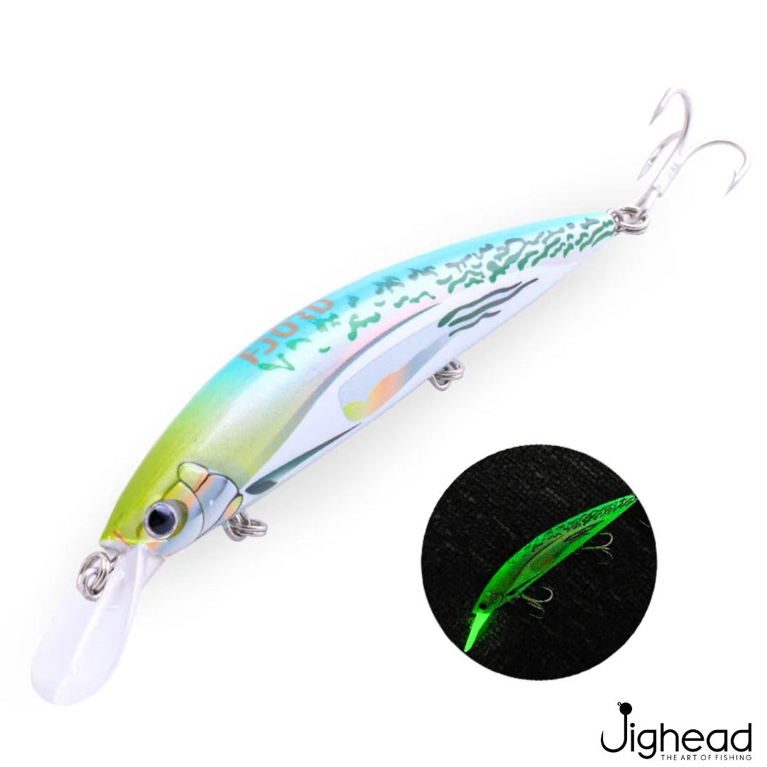 Fjord 90mm heavy minnow C20 - Blue Lemon Glow