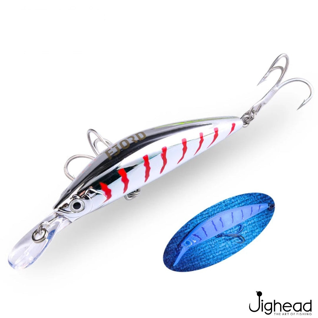 Fjord 70mm heavy minnow C11 - Black Back Red Stripe