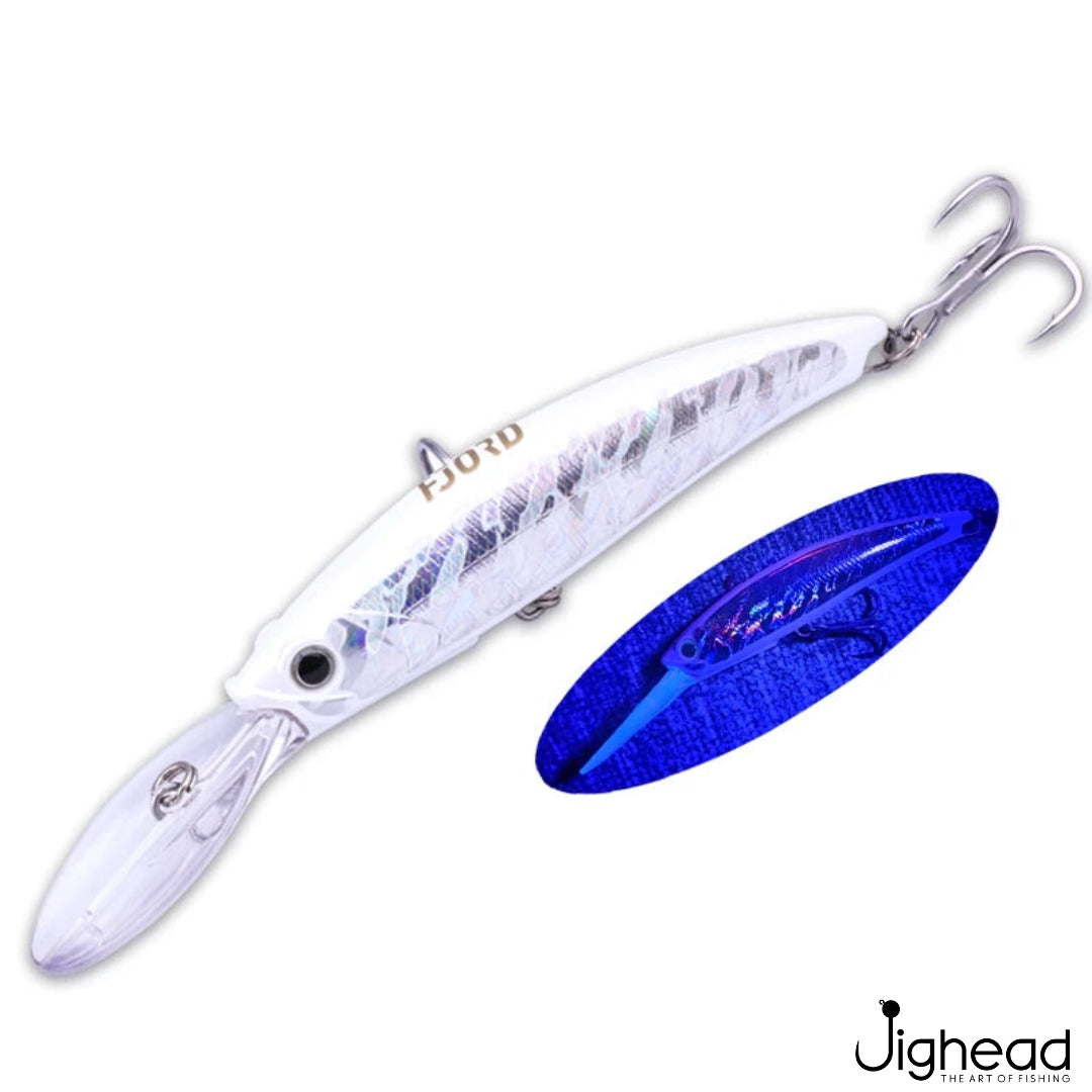Fjord 120mm floating trolling minnow C3 - White Silver