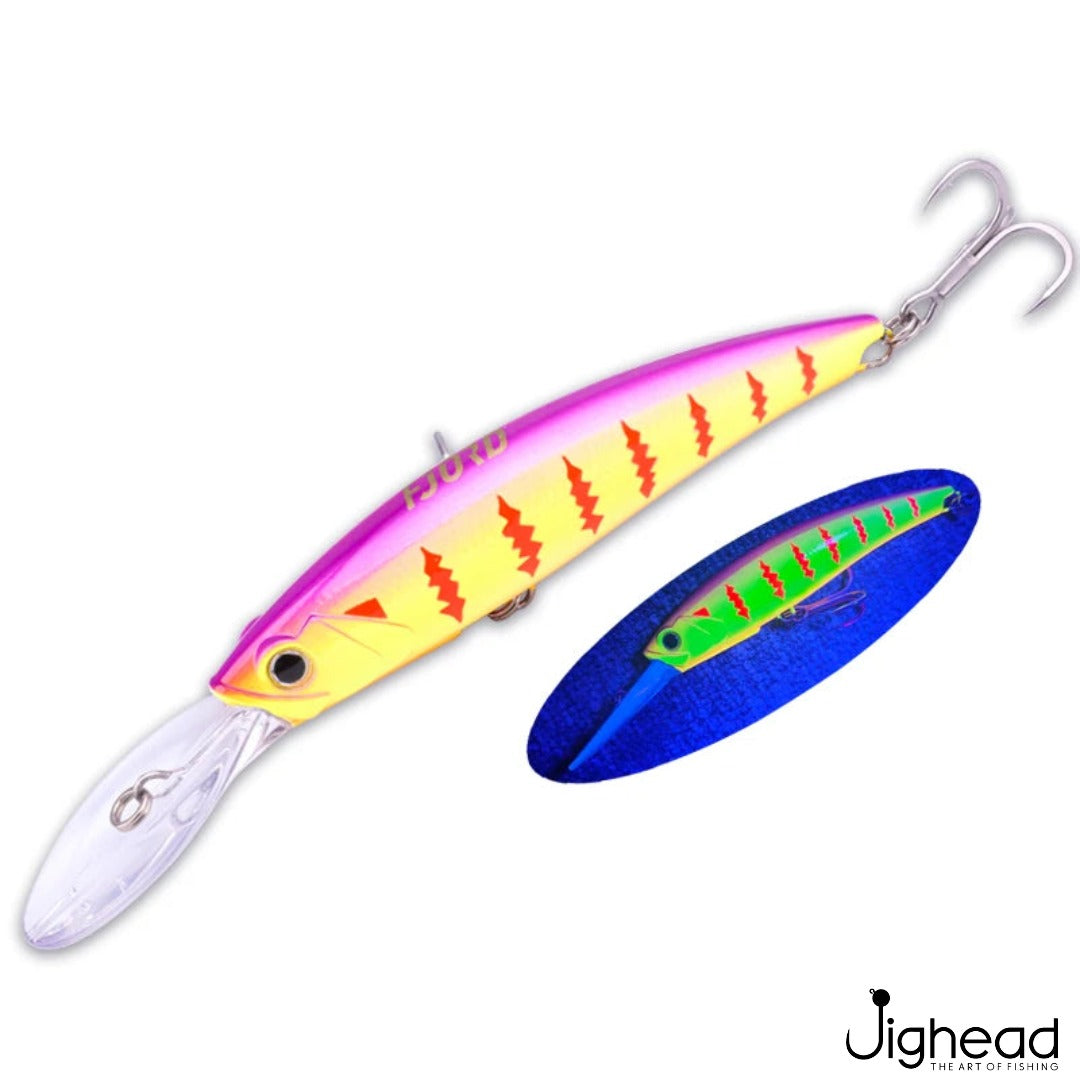 Fjord 120mm floating trolling minnow C4 - Pink Yellow Tiger