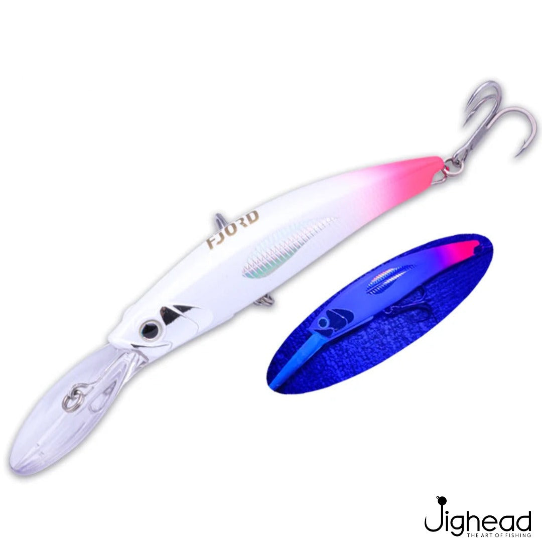 Fjord 120mm floating trolling minnow C5 - Pink Head White