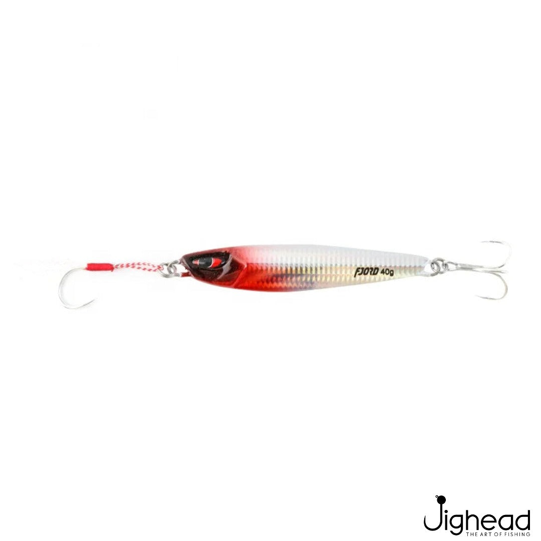 Fjord casting jig 2 - Red Head Silver