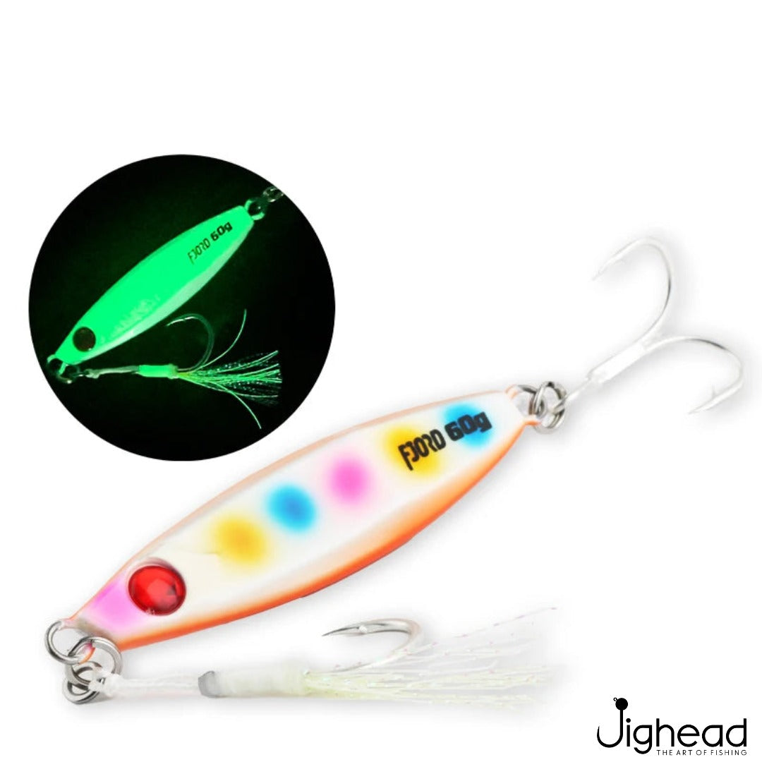 Fjord 40g slice jig 10 - Glow Orange Spots