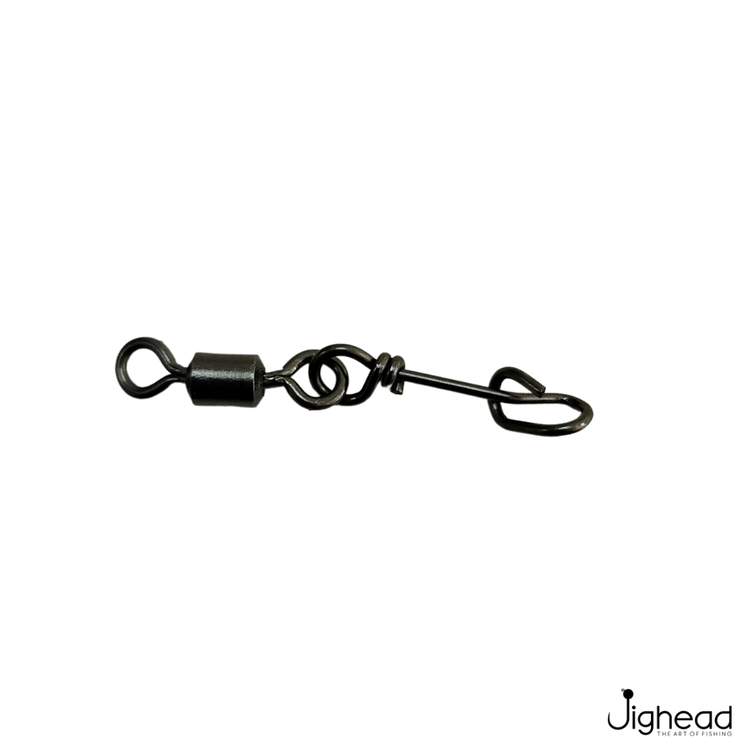HLS Tackle Clip Swivel Size 8 – Matt Black, Quick Change, 25-Pack – For Coarse Fishing & Carp