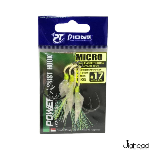 Pioneer Micro Double Assist Hook W/Auro | Size: 10-16
