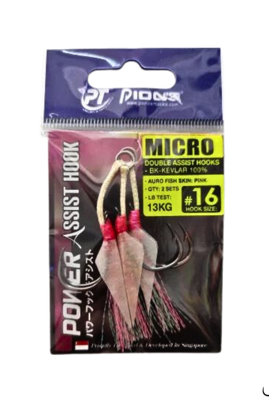 Pioneer Micro Double Assist Hook W/Auro | Size: 10-16