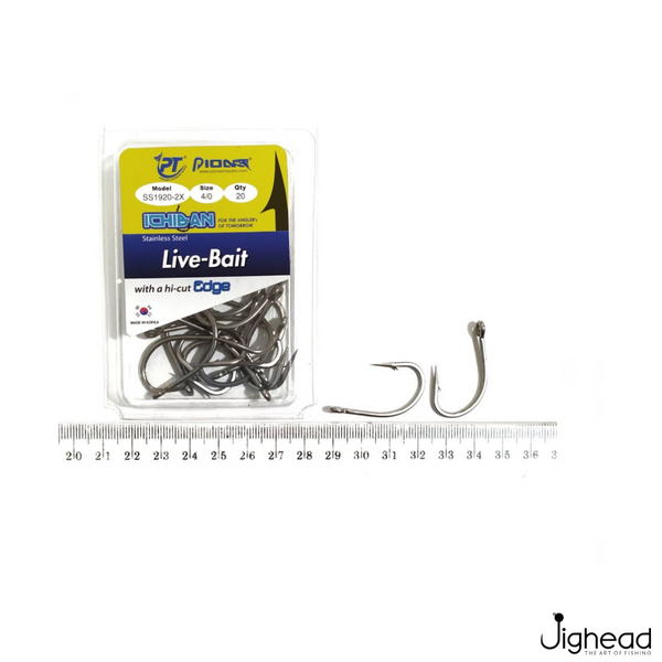 Snelled Baitholder Octopus hooks 6 per pack with a 12 inch leader sizes 8  to 4/0